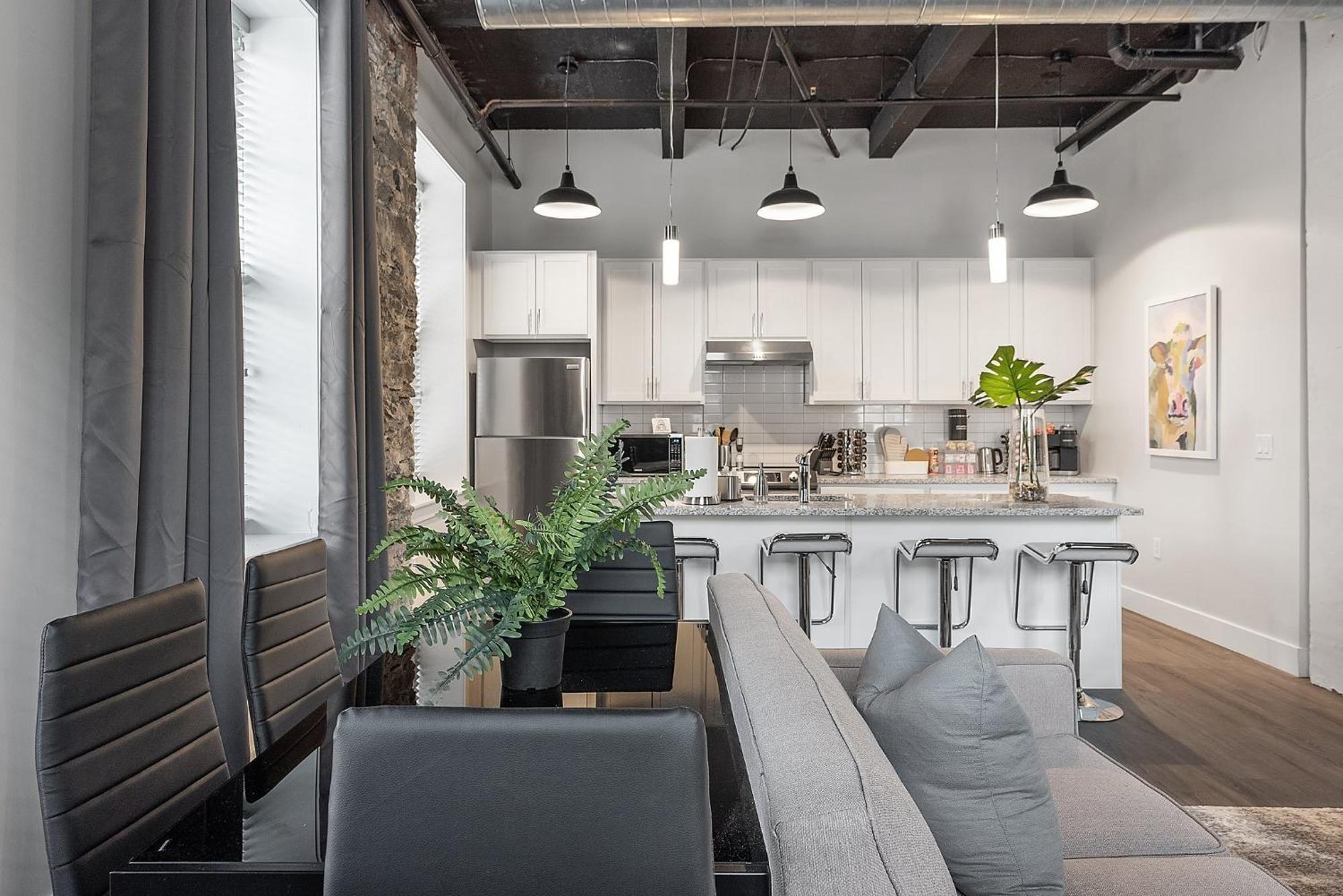 A Luxury Urban 1br Queen Bed-parking - Heart Of Historic Germantown - Temple & Lasalle -106- Long Term!